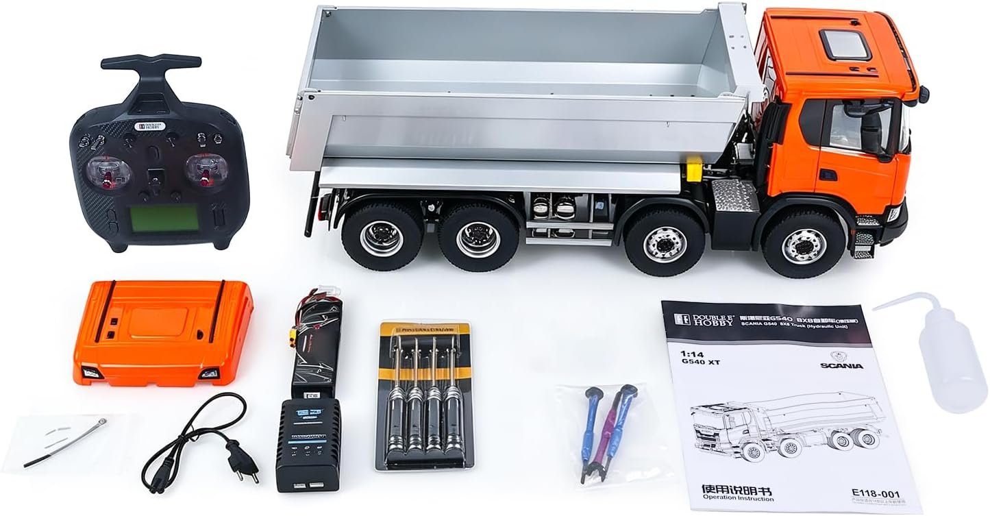 Double E 1/14 8X8 Remote Control Hydraulic Dump Truck || Metal Head - Image 11