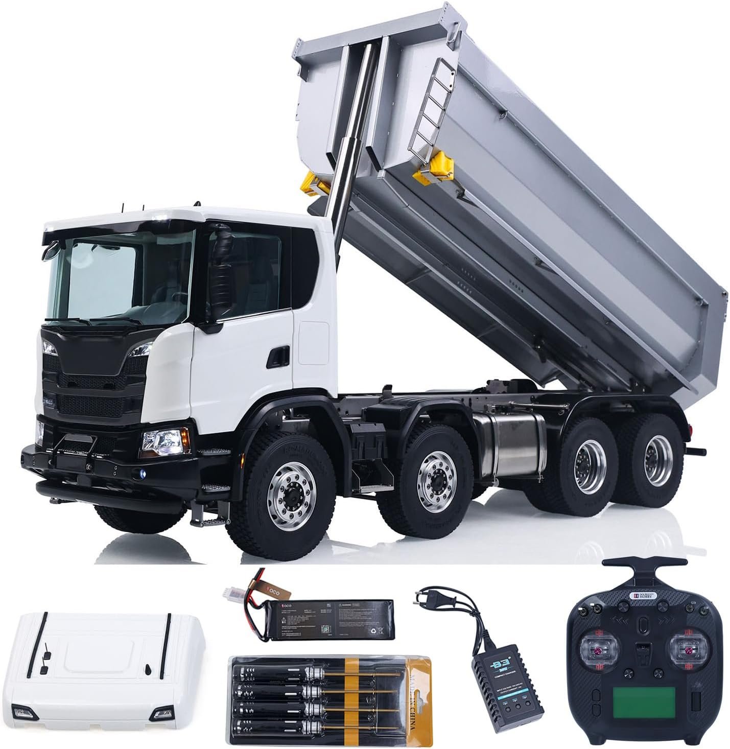 Double E 1/14 8X8 Remote Control Hydraulic Dump Truck || Metal Head - Image 6